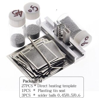 27Pcs Bga Sjablonen Sik Tin Armatuur Tin Soldeer Bal Solderen Gereedschap Bga Reballing Station Jig Kit Package M