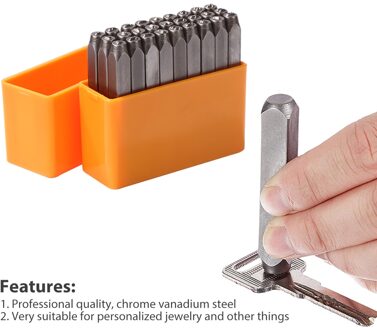 27Pcs Letters Staal Carving Lederen Craft Leer Stempelen Tool Tough Carrying Lichtgewicht Gereedschap Voor Diy Print