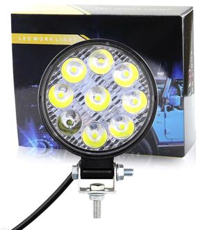 27W 12V 24V Auto Ronde Led Verlichting Off-Road Flood Spot Lamp Overstroming Led Licht bar Voor Auto Auto Suv 4WD
