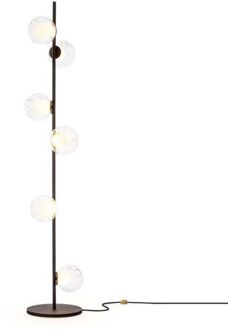 28.6 Vloerlamp - Transparant - Zwarte base