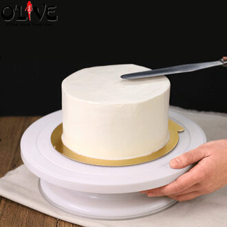 28 cm Plastic Cake Decorating Tafel Anti-skid Taart Draaitafel Roterende Cake Stand Decoratie Swivel Tafel Bakken Tools