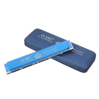 28 Gaten C Sleutel Polyfone Harmonica Voor Prestaties Concurrentie blauw