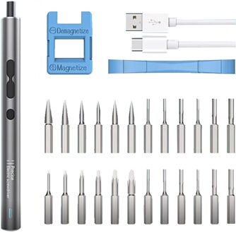 28 In 1 Draadloze Oplaadbare Ergonomische Elektrische Schroevendraaier Set Demagnetizer Krachtige Crowbar Mini Draagbare Reparatie Tool