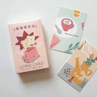 28 Pcs/Set Creative Tea Party Series Lomo Card DIY Cartoon Mini Postcard Birthday Gift Card Message Card 52*80mm