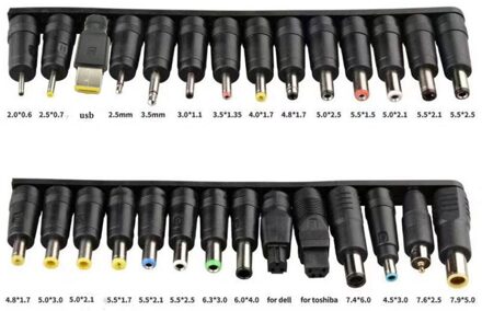 28 Pcs Universele Laptop Dc Power Supply Adapter Connector Plug Dc Jack Lader Connector Laptop Adapter Conversie Hoofd