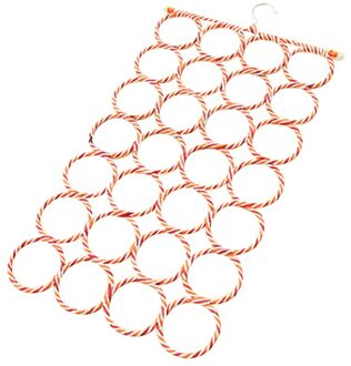 28 Ring Sjaal Sjaals Houder Opvouwbare Tie Riem Haak Organisator Rotan Weave Hanger Kledingkast Houder Display Rack