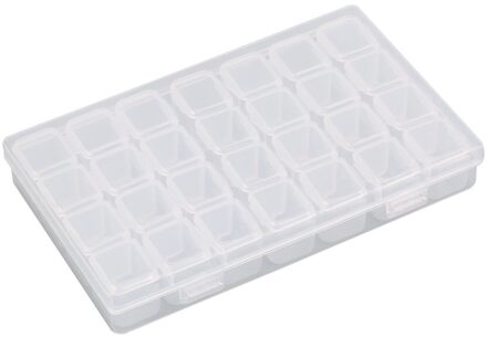 28 Slots Clear Plastic Lege Storage Box Voor Nail Art Manicure Gereedschap Sieraden Kralen Weer Storage Case Organizer Houder Leshp