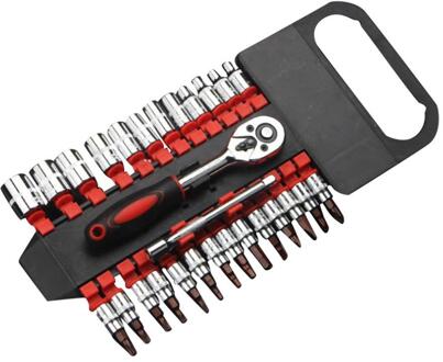 28 Stks/set Dopsleutel Set Auto Reparatie Post Tool Combinatie 1/4 Kleine Fly Tag Snelle Ratchet Bit Post Tool Combinatie