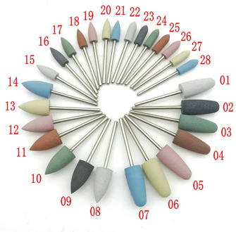 28 Types Rubber Silicone Nail Drill Bit Dental Silicon Rubber Burs Drill Accessories Foot Polishing Tools