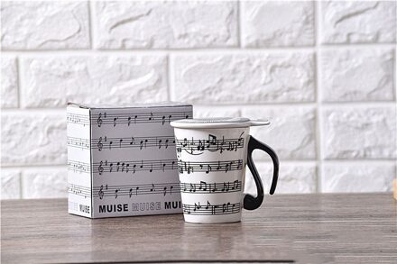 280 Ml Keramische Mok Mode Piano Muzieknoot Porselein Melk Koffie Mok Met Handgreep Voor Music Lover Musical notes