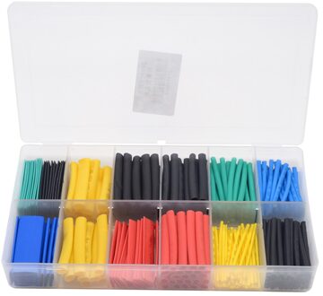 280 stks/partij 8 Maten Diverse Krimpkous Kleurrijke Polyolefin 2:1 Krimpende Wrap Draad Geïsoleerde Mof Buizen Set