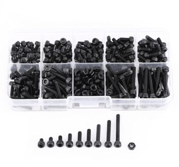 280 Stks/set M3 Cap Hoofd Hex Socket Bolt Moer Metric Machine Schroeven Fastener Assortiment Kit bouten en moeren Beste prijs