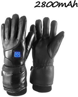 2800/4000Mah Winter USB Handwarmer Elektrische Thermische Lederen Handschoenen Waterdichte Verwarmde Handschoenen Batterij Aangedreven Ski Handschoenen 1 paar 2800 Mah