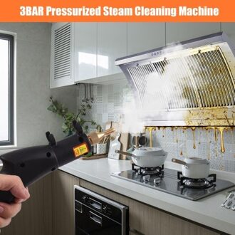 2800W Portable Handheld Steam Cleaner 2L Water Tank High Temperature 3 Bar Pressurized Steam Cleaning Machine with Brush Heads for Kitchen Bathroom Air Conditioner Refrigerator