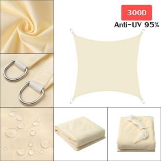 280GSM HDPE Farbic Vierkante 5x5 m/4x4 m Zonnescherm Zeil Zonwering Netten 4x4 m voor Tuin Cover Bloemen Planten Patio Gazon Beige 250x250cm