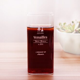 280Ml/420Ml Cartoon Patroon Handgemaakte Cups Glas Transparant Melk Cup Theekopje Vierkante Enkele Laag Water Cup ontbijt Cup 420ml huis