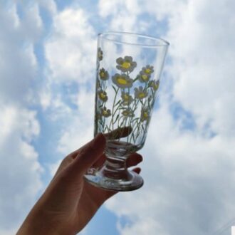 280Ml Vintage Chrysant Whisky Shot Glas Tulpen Borrel Goudfolie Milkshake Wodka Glas Cup Multi-purpose Wijn Set goblet S3