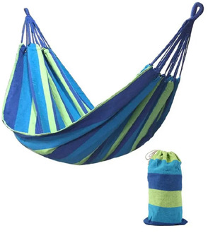 280X80cm 2 Persons Striped Hammock Outdoor Leisure Bed Thickened Canvas Hanging Bed Sleeping Swing Hammock For Camping Hunting