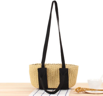 28x14CM New Japanese Simple Style Hand-woven Bag Popular Ins Hand Carry Messenger Straw Bag a7127