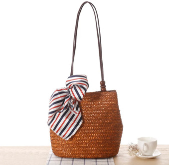 28x26CM New Style Style Single Shoulder Straw Bag Women Seaside Vacation Woven Bag Straw Bag Beach Bag a7213