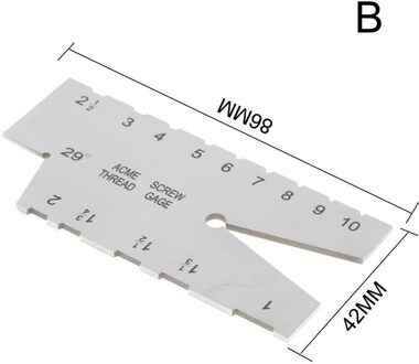 29/30 ° Trapezium Acme Schroefdraad Gauge Gage Slijpen Lassen Slijpen Gauge Ruler Tool Staal Lassen S9L4 B