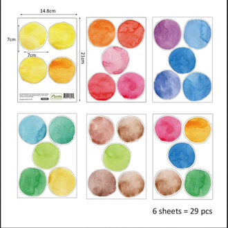 29 Stks/set Dot Aquarel Muursticker Kleur Cirkel Muurstickers Diy Leven Overal Thuis Decoratie Leuke Stickers Voor Kid 'S slaapkamer