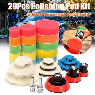 29 Stuks Buffing Spons Pads, Auto Foam Polijsten Pads Kit Buffing Pad Voor Auto Buffer Polijstmachine Schuren, polijsten, Waxen