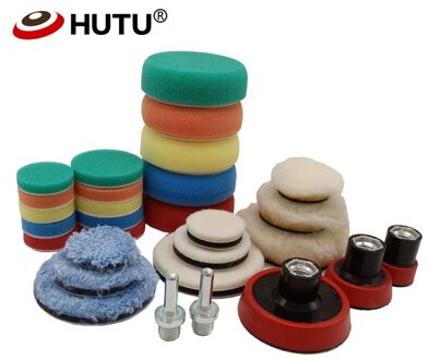 29Pcs Kit T-Vorm Auto Detail Polijsten Pads & Buffing Pads Voor Auto Polijstmachine Elektrische Boor Polijstmachine M14 draad