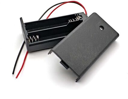 2AA 3V Zwart Batterij Houder Connector Storage Case Box Aan/Uit Schakelaar Met Lood Draad Lichtgewicht