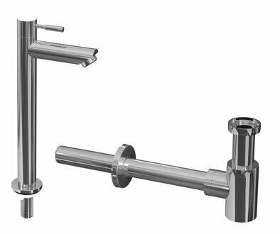 2B Fonteinkraanset - staande Fonteinkraan - hoog - designSifon - Chroom 9902440