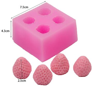 2D Cartoon Beer Siliconen Mal Voor Zeep Kaars Maken Diy Art Cake Decoratie Aromatherapie Kaars aardbei