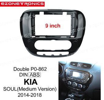 2Din 1Din Auto Cd Dvd Frame Audio Montage Adapter Dash Trim Kits Facia Panel 9Inch Voor Kia Soul Dubbele Radio Speler