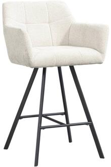 2e Halve Prijs Leen Bakker - Barkruk Clint - Stof/Staal - Beige - 60x58.5x97 Cm