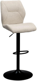 2e Halve Prijs Leen Bakker - Barkruk Jesse - Verstelbaar - Zand - Stof - Beige - 47x57x98.5 Cm