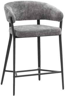 2e Halve Prijs Leen Bakker - Barkruk Liv - Stof - Grijs - 55.5x56x88 Cm