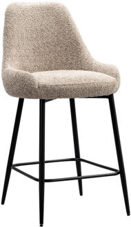 2e Halve Prijs Leen Bakker - Barkruk Noah - - Stof - Beige - 57x51.5x95.5 Cm