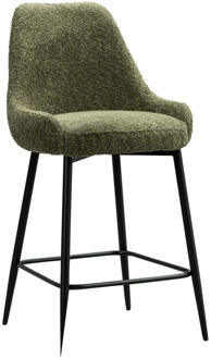 2e Halve Prijs Leen Bakker - Barkruk Noah - Stof - Groen - 57x51.5x95.5 Cm