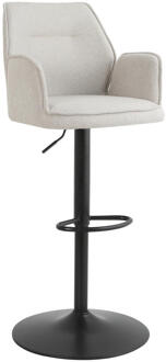 2e Halve Prijs Leen Bakker - Barkruk Raffy - Stof - Beige - 53x53x117 Cm