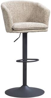 2e Halve Prijs Leen Bakker - Barkruk Willow - Stof/Staal - Beige - 56.5x56x93 Cm