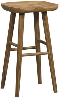 2e Halve Prijs Leen Bakker - Barkruk Wout - Teakhout - Bruin - 31x40x74 Cm