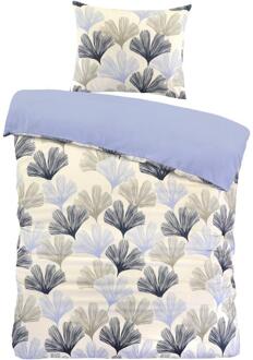 2e Halve Prijs Leen Bakker - Dekbedovertrek Boaz - Wit/blauw - 140x220 Cm - Polyester - Blauw#Wit