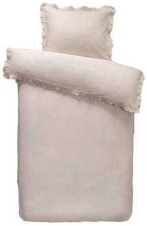2e Halve Prijs Leen Bakker - Dekbedovertrek Cato Effen - 140x200/220 Cm - Katoen - Roze
