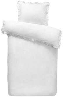 2e Halve Prijs Leen Bakker - Dekbedovertrek Cato Effen - 140x200/220 Cm - Katoen - Wit