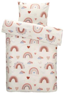 2e Halve Prijs Leen Bakker - Dekbedovertrek Evi - Multicolour - 140x200 Cm - Katoen - Beige#Multikleur