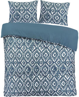 2e Halve Prijs Leen Bakker - Dekbedovertrek Fez - 240x220 Cm - Polyester - Blauw