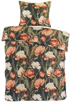 2e Halve Prijs Leen Bakker - Dekbedovertrek Fleur - /geel - 140x200/220 Cm - Katoen Satijn - Zwart