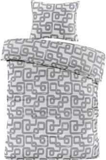 2e Halve Prijs Leen Bakker - Dekbedovertrek Malaga - 140x220 Cm - Polyester - Grijs