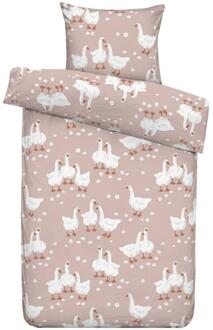 2e Halve Prijs Leen Bakker - Dekbedovertrek Noya - 140x200 Cm - Katoen - Roze