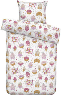 2e Halve Prijs Leen Bakker - Dekbedovertrek Yara - 140x200/220 Cm - Polyester - Roze