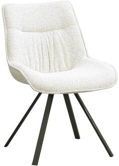 2e Halve Prijs Leen Bakker - Eetkamerstoel Gijs - Licht - Stof - Grijs - 56x65x84 Cm